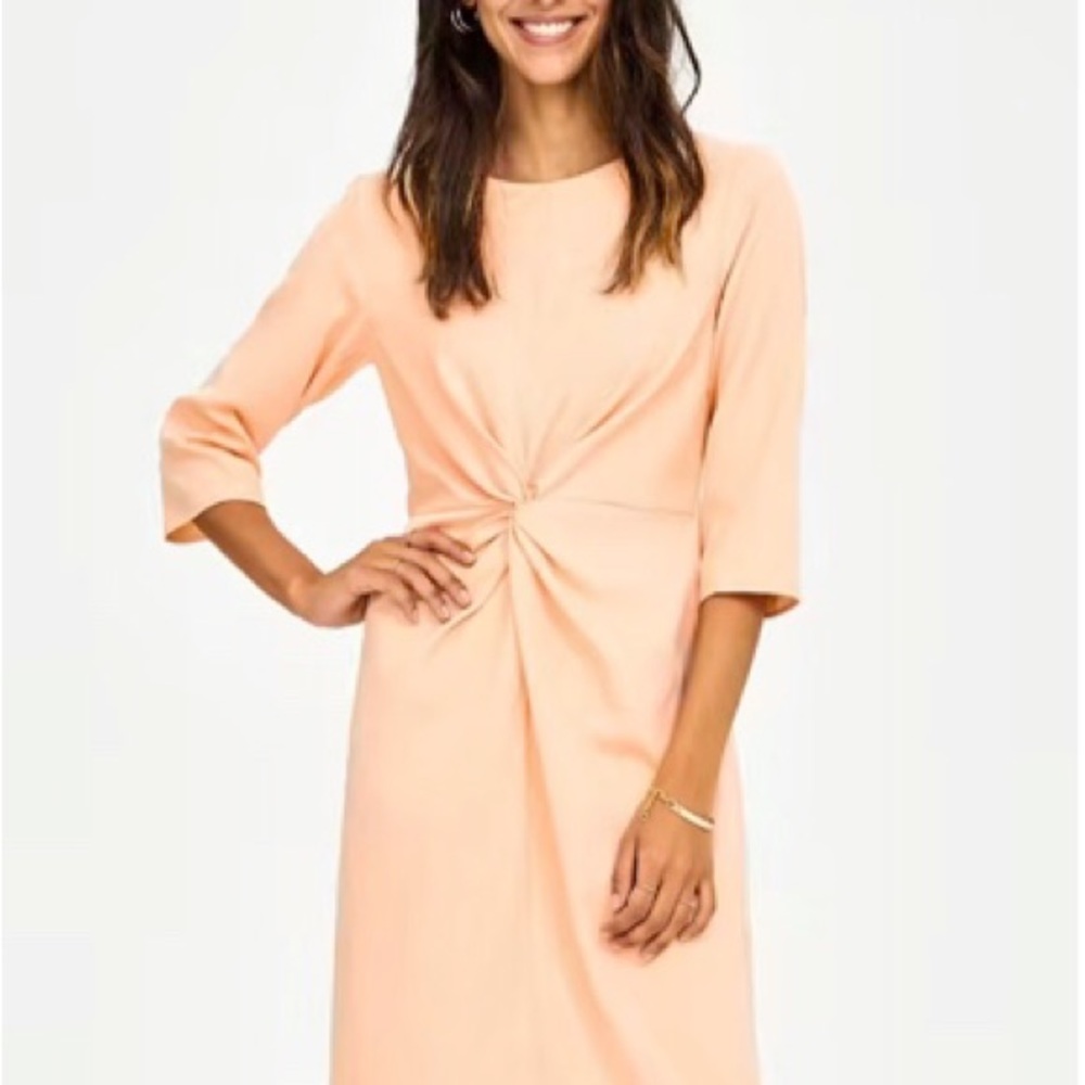 Cream Twist Front Midi Dress - NWT
